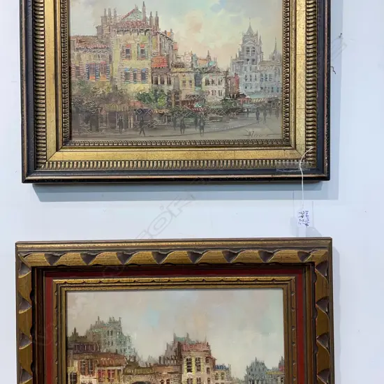 2 FRAMED CITY SCENES BY HARRY ZEEGERS 555MM W X 435MM H