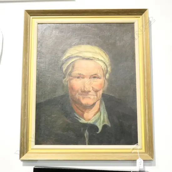 SIGNED OIL PORTRAIT OF A WOMAN 