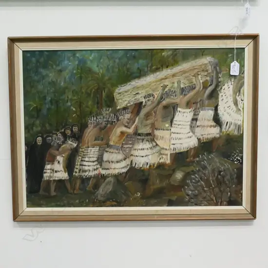 NAIVE OIL "BURIAL OF KING KAROKE AT NGARUAWHAHIA"