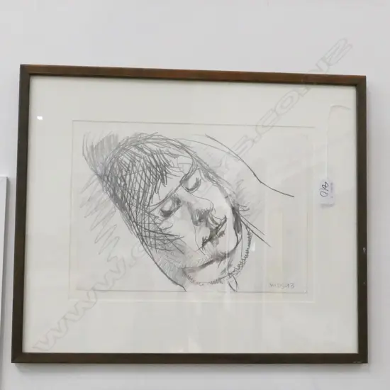 MICHAEL DAVID SMITHER, PENCIL PORTRAIT ON PAPER, INITIALLED MDS AND DATED 93", 210 X 300mm