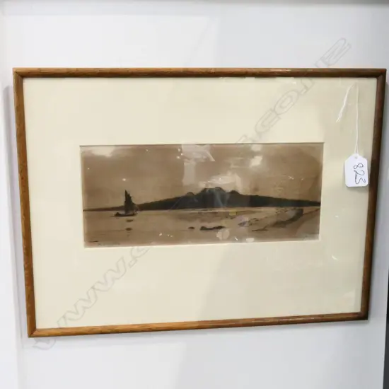 TREVOR LLOYD ETCHING 'RANGITOTO' TONED