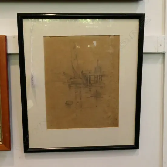 TREVOR LLOYD PENCIL DRAWING  "DRYING HER WINGS", 240 x 185mm