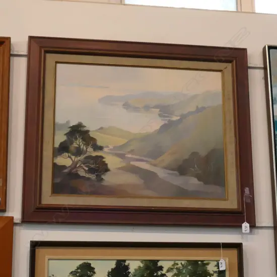 CYNTHIA TAYLOR, ACRYLIC ON BOARD,  "WINDING ROAD, COROMANDEL", SIGNED, H.470 x 600