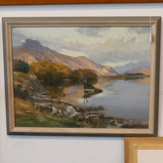 DON R NEILSON OIL ON BOARD, "LAKE HAYES, OTAGO", 445 X 590mm