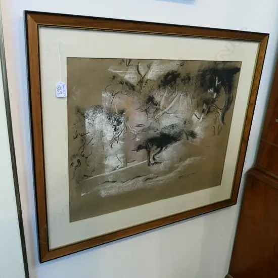 'BUSH BY THE SEA' BINDON '62 INK DRAWING 745MM X 630MM H