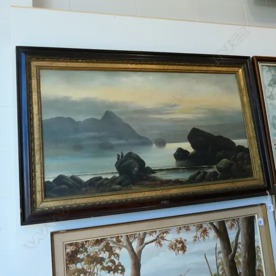 LARGE W,.J. PETHRICK OIL ON BD, COASTAL SCENE 950 x 1000mm