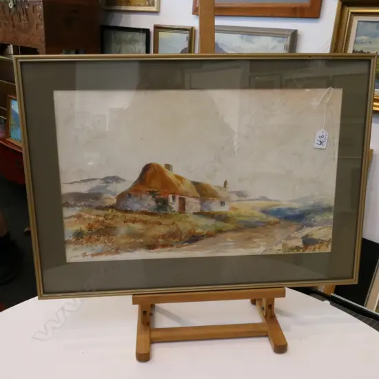 WATERCOLOUR COB COTTAGE, ARTIST UNKNOWN