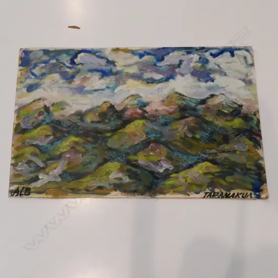 OIL ON BOARD, L.BOROS, "TARANAKUA", UNFRAMED, H.315 X 480