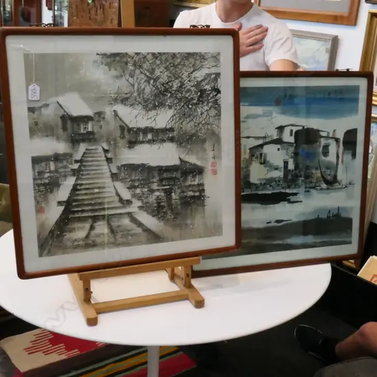 PR OF FRAMED ORIENTAL PRINTS 590 X 590 MM