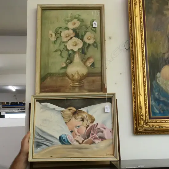 MYRTLE MCDONALD W/C STILL LIFE  + C.M. Von BERWALD OIL PORTRAIT