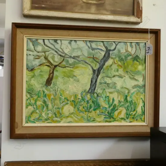 PHYLLIS GIANELLI, OIL ON CANVAS 'GARDEN GROWTH II' 1975. 260 x 380mm