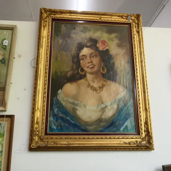 OIL PAINTING BY BACCI ITALIAN WOMAN