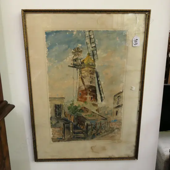 WATERCOLOUR OF PARTINGTONS MILL 440 x 290mm