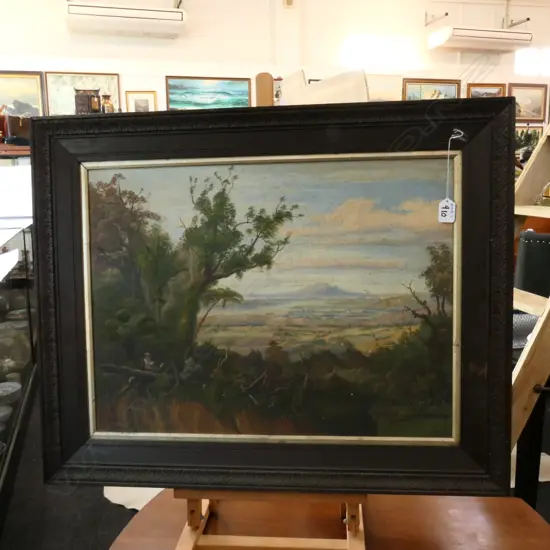 ANTIQUE OIL ON CANVAS SGD E. LA TROBE (A/F) FRAME: 600 X 740MM