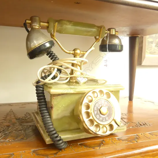 VINTAGE ONYX TELEPHONE 275MM W