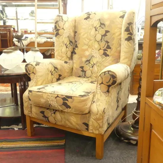 TAPESTRY UPHOLSTERED WINGBACK 760MM W 1040MM H