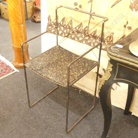 CONTEMPORARY METAL FRAMED ARMCHAIR A/F