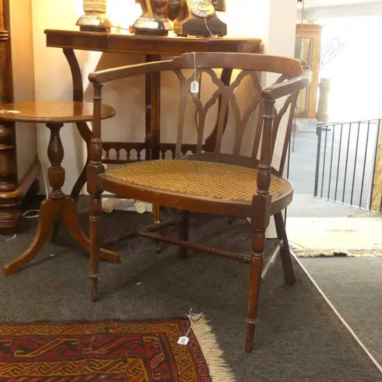 CANE SEATED TUB CHAIR