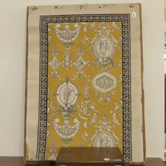 DISPLAY STAND W/ HAND PAINTED WALLPAPER SAMPLES 740 X 1020MM