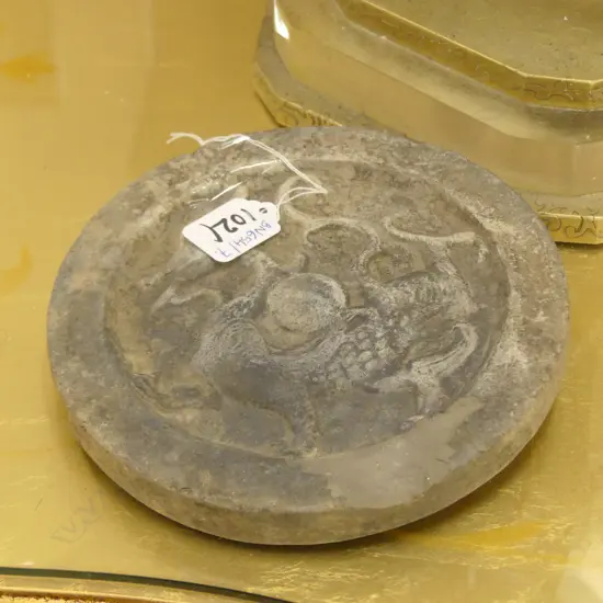 EARLY CHINESE WADANG EAVE TILE CAP DRAGON 185MM DIA