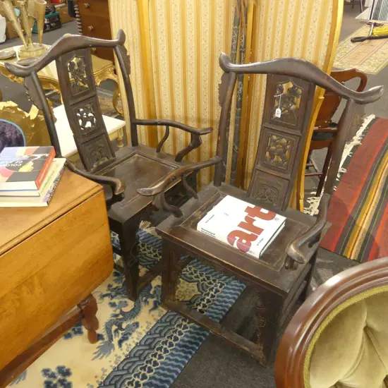 PR OLD CHINESE YOKE BACK MANDARIN CHAIRS