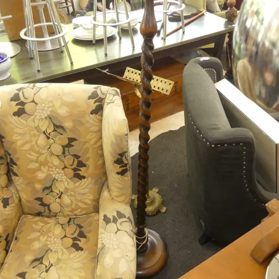 BARLEY TWIST STANDARD LAMP NO SHADE H 1590 MM