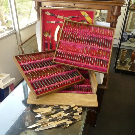 CANTEEN OF THAILAND CUTLERY PLUS LOOSE FISH KNIVES SET