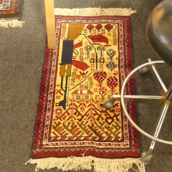 MODERN BALUCHI WITH MACHINE GUN, HELICOPTERS AND GRENADES 95 X 50 CM