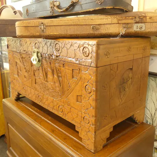 CARVED CAMPHOR WOOD CHEST