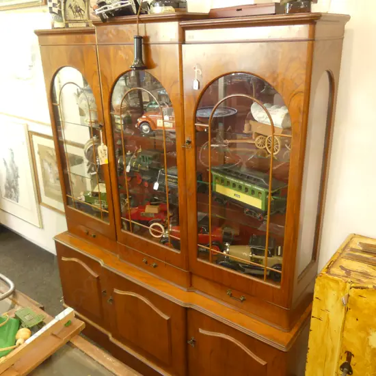 MAHOGANY GLAZED DISPLAY CABINET L 1500
