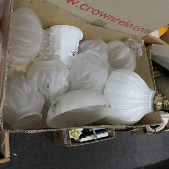 BOX OF ASST LIGHT SHADES