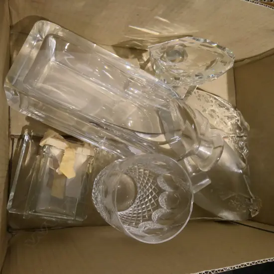 LOT ASST PAPER WEIGHTS/DECANTER A/F/+ WATERFORD TUMBLER