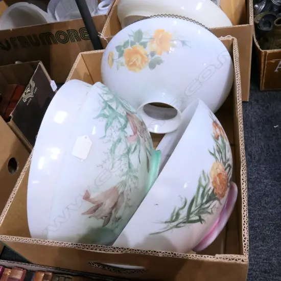 BOX LOT KEROSENE LAMP SHADES