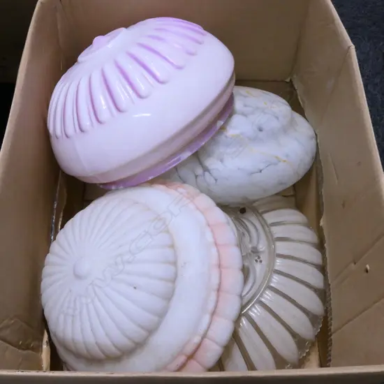 BOX LOT LARGE ART DECO PENDANTS