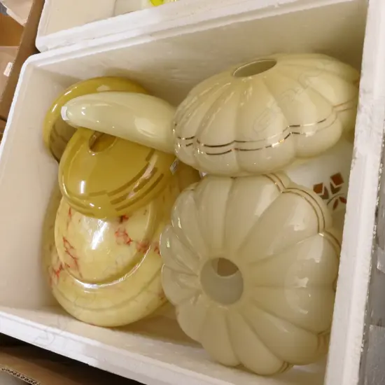 BOX LOT WIDE ART DECO SHADES