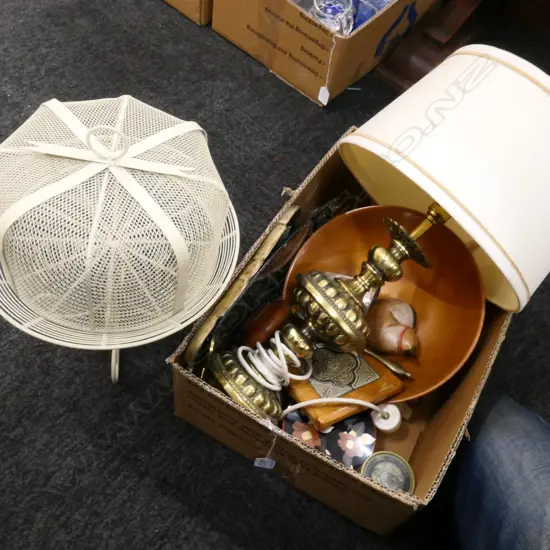 LOT ASST INCL. BRASS LAMP + KAURI TURNED BOWL