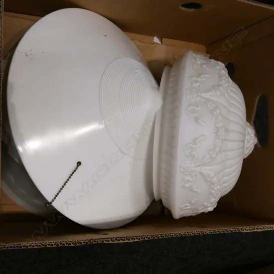 BOX LOT LARGE WHITE VINTAGE PENDANTS