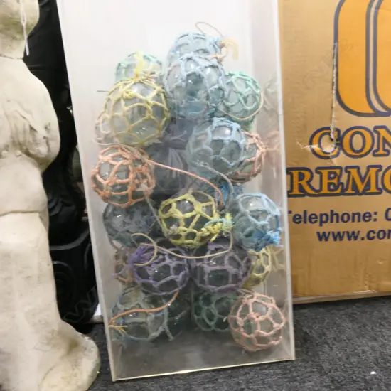 25 SMALL OLD GLASS FISHING FLOATS....