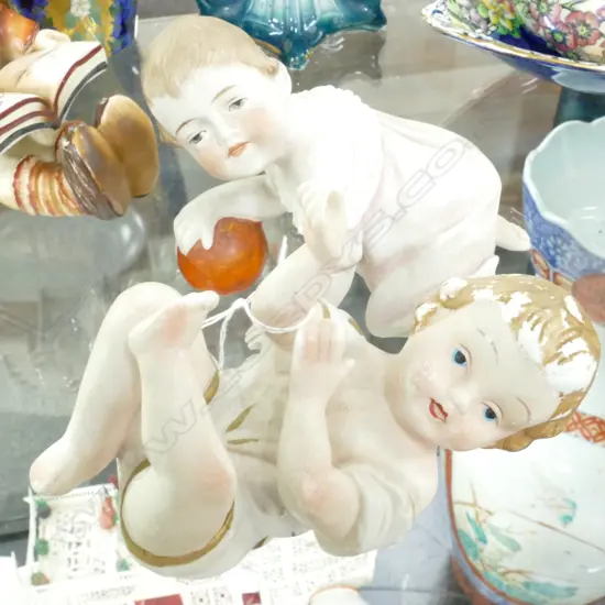 TWO BISQUE PIANO BABIES W. 140MM