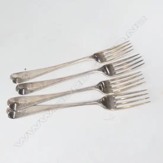 FOUR SILVER FORKS - LONDON 1793 - 235GMS