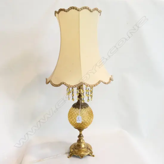 GLASS & BRASS BASED TABLE LAMP