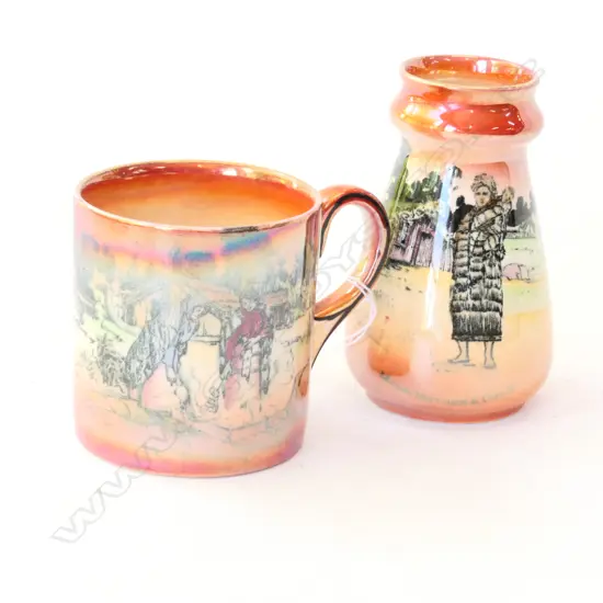 GRIMWADES "MAORIWARE" SQUAT VASE H.90MM & COFFEE CUP 18998