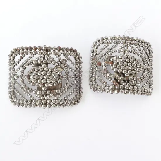 PAIR OF CUT STEEL BUCKLES