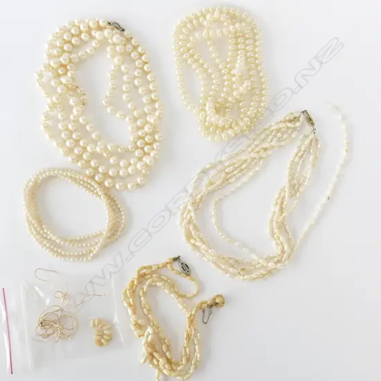 FRESH WATER PEARLS AND COSTUME PEARL NECKLACES ETC