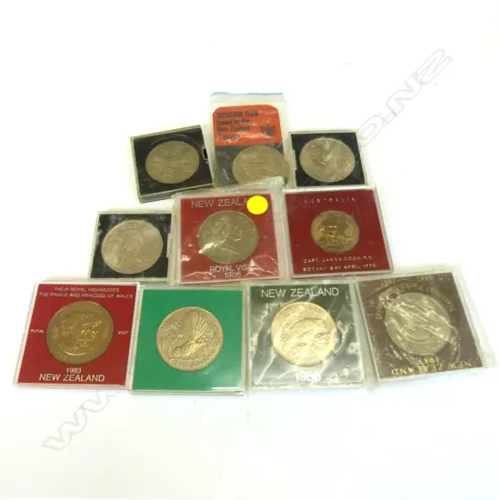 10X 1960'S/1970'S UNC $1 & CROWN COINS NZ ETC