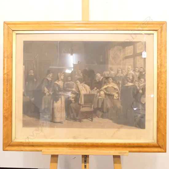 GOOD MAPLE FRAME WITH VICTORIAN ENGRAVING JOHN BUNYAN