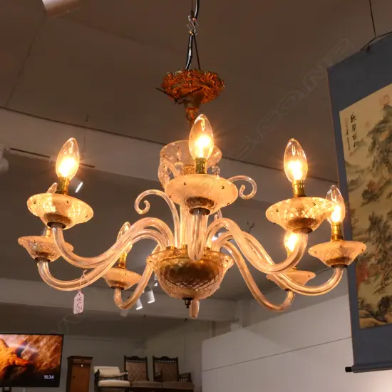 VINTAGE 8 ARM CHANDELIER
