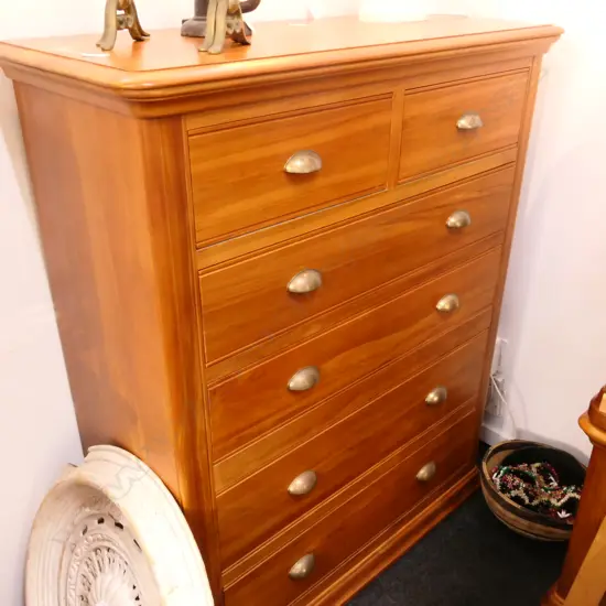 SOLID RIMU 6 DRAWER CHEST OF DRAWERS H 1350 MM