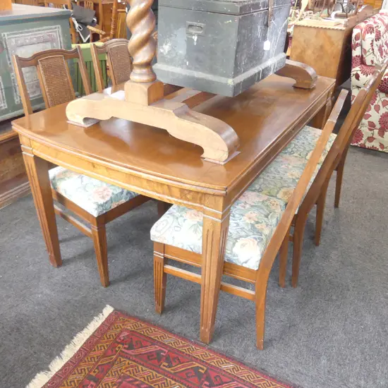 MAHOGANY DINING TABLE +6 CHAIRS L 1520 MM