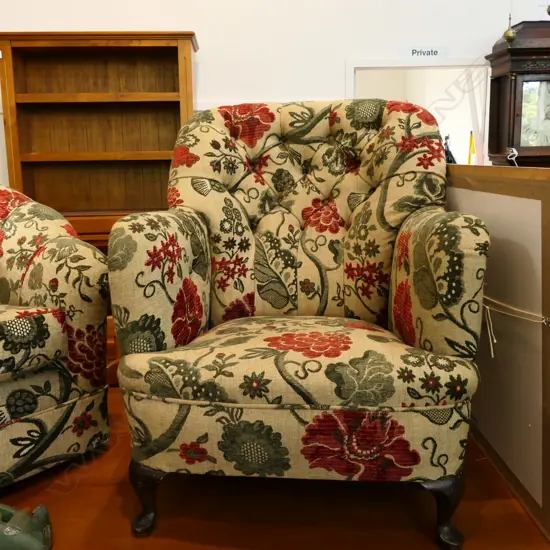 FLORAL UPHOLSTERED ARMCHAIR 
